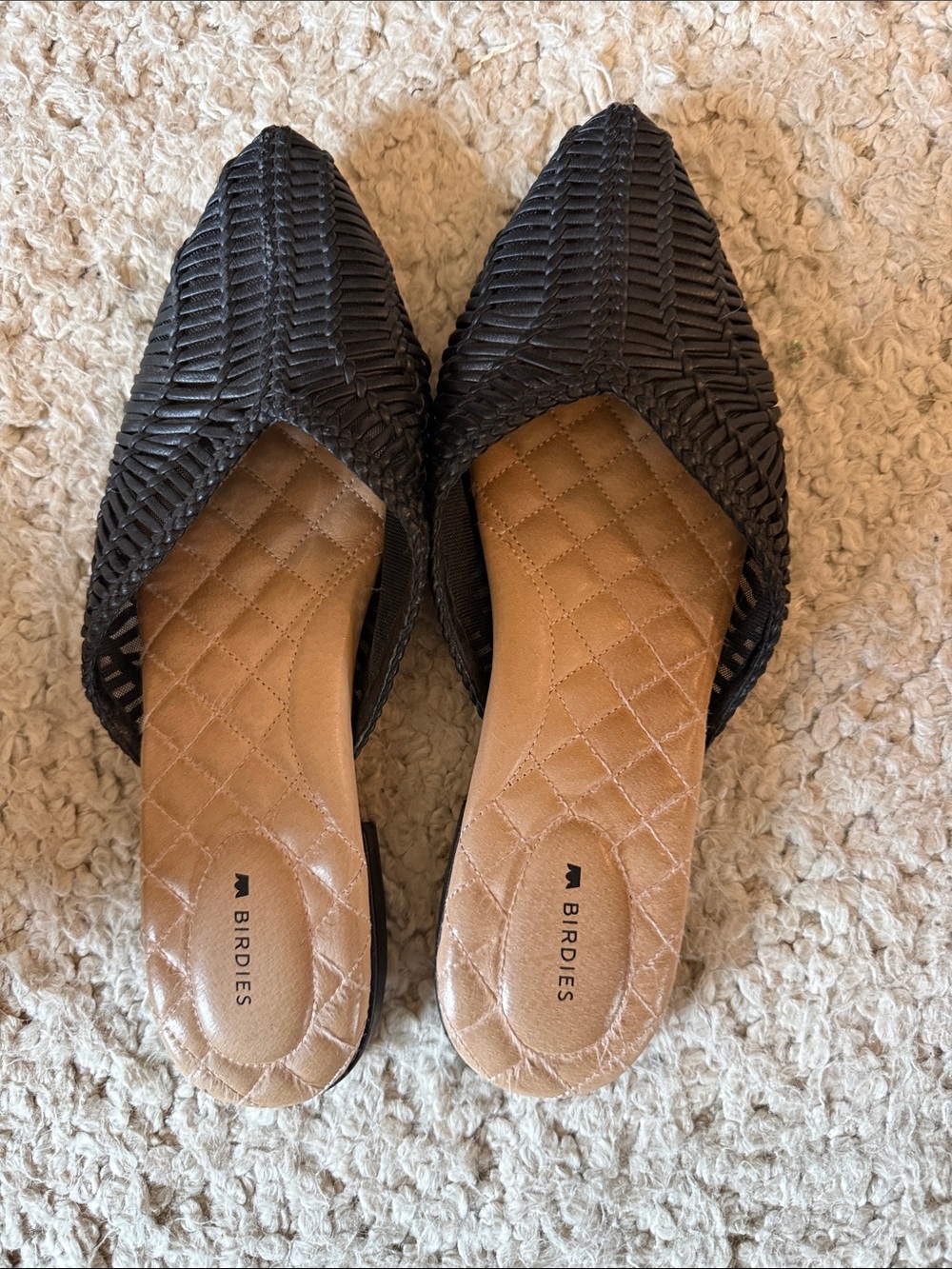 Birdies Black Woven sandals 8.5